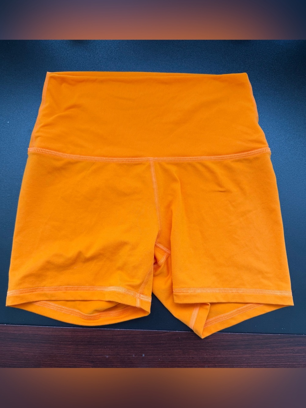 Fleo Shorts Workout Gym Train Athletic Run NWOT Athleisure CrossFit Neon Orange
